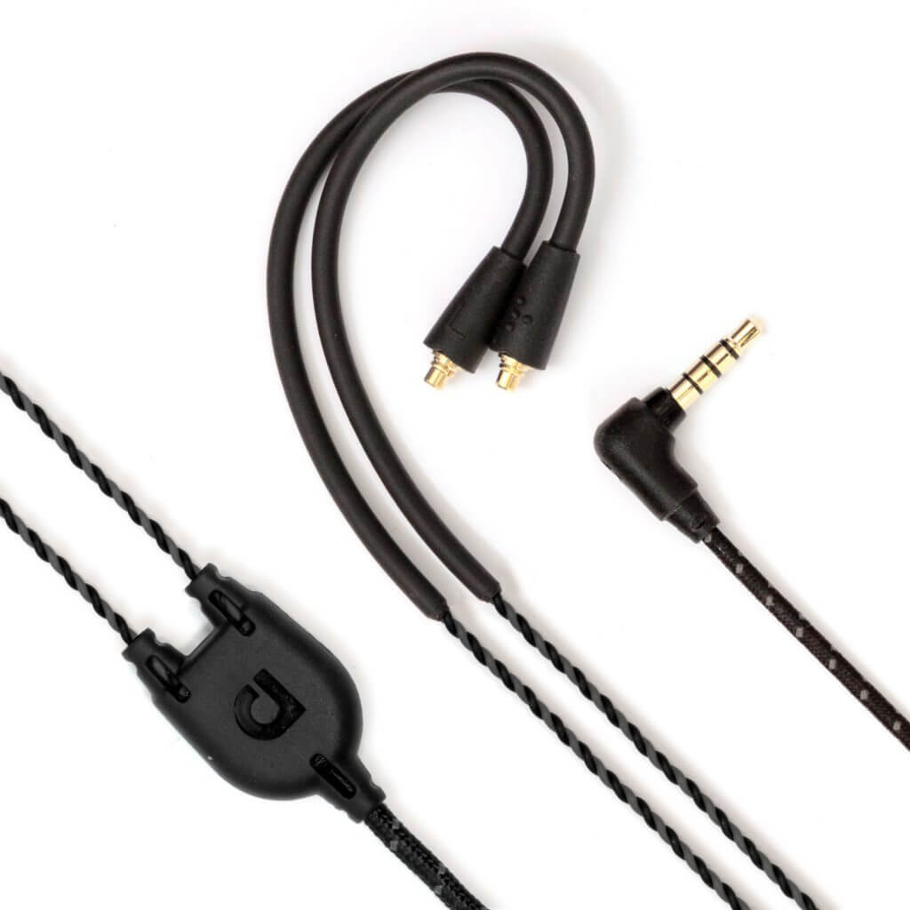 Audiofly Cable for IEM w/Super-Light twisted cable (Black) (4487186088008)